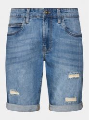 INDICODE Szorty jeansowe Kaden Holes 70-104 Niebieski Regular Fit. Niebieskie szorty INDICODE, l, bez wzorów, z bawełny. Za 119.99 zł.