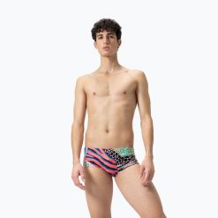 Bokserki pływackie męskie Speedo 13.5 cm Allover Training Club Brief. Niebieskie odzież kąpielowa Speedo, m, bez wzorów, sportowe. Za 109.99 zł.