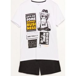 Piżama dwuczęściowa z szortami - Biały. Niebieskie piżamy marki Reserved. Za 59.99 zł.