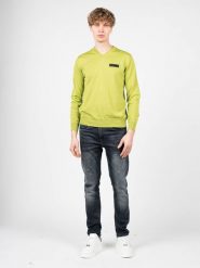 Plein Sport Sweter "Merino" | MVPS90232 | Mężczyzna | Zielony. Zielone swetry nierozpinane Plein Sport, m, bez wzorów, z wełny, bez kołnierzyka, bez ramiączek. W wyprzedaży za 449.00 zł.