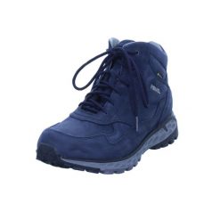Buty turystyczne męskie Meindl Helsinki GTX. Niebieskie buty turystyczne MEINDL, bez wzorów, z materiału, bez zapięcia. Za 849.99 zł.