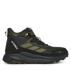 Trekkingi adidas. Zielone buty trekkingowe Adidas, bez wzorów, bez zapięcia. Za 349.99 zł.
