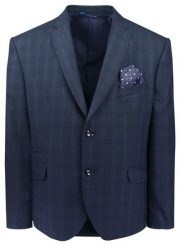 Taliowana, Elegancka Marynarka Męska - Casino - Granat, Delikatna Kratka. Niebieskie garnitury Casino, na co dzień, m, bez wzorów, z poliesteru, eleganckie. Za 389.00 zł.