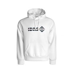Bluza WACO unisex z logo, regulowanym kapturem i rękawami typu raglan, styl miej. Białe bluzy z kapturem Izas, xl, bez wzorów, z jeansu. Za 252.13 zł.
