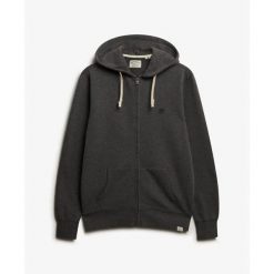 Rozpinana bluza z kapturem z monogramem Superdry. Szare bluzy z kapturem Superdry, m, bez wzorów, z kapturem. Za 391.80 zł.