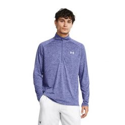 Bluza męska Under Armour Tech 2.0 1/2 Zip. Fioletowe bluzy Under Armour, m, bez wzorów, bez kaptura. Za 159.99 zł.