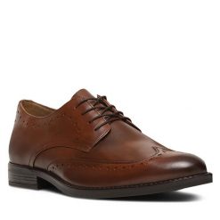 Półbuty Lasocki. Brązowe eleganckie półbuty Lasocki, bez wzorów, bez obcasa, bez zapięcia. Za 149.99 zł.