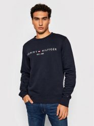 Tommy Hilfiger Bluza Logo MW0MW11596 Granatowy Regular Fit. Niebieskie bluzy Tommy Hilfiger, m, bez wzorów, z bawełny, bez kaptura. Za 289.99 zł.