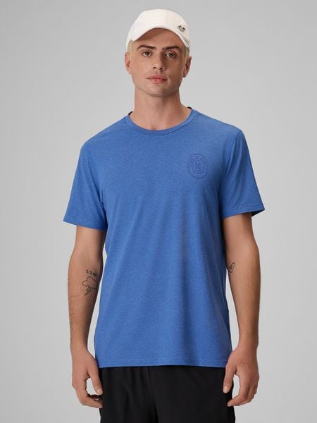 4F Koszulka tenisowa regular szybkoschnąca męska - niebieska L. Niebieskie t-shirty 4F, l, bez wzorów, z materiału, bez kołnierzyka, bez ramiączek. Za 99.99 zł.