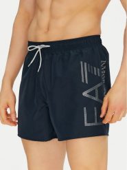 EA7 Emporio Armani Szorty kąpielowe 7M000550 AF14497 MB010 Granatowy Regular Fit. Niebieskie kąpielówki EA7 Emporio Armani, m, bez wzorów, z syntetyku. Za 139.99 zł.