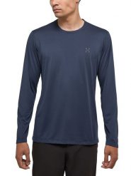 Haglöfs Koszulka funkcyjna w kolorze granatowym rozmiar: L. Niebieskie t-shirty sportowe Haglöfs, bez wzorów, bez ramiączek, outdoorowe. Za 152.98 zł.