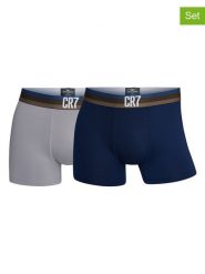 CR7 Bokserki (2 pary) w kolorze granatowym i szarym rozmiar: M. Niebieskie bokserki CR7, m, bez wzorów. Za 56.79 zł.