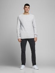 Jack & Jones Sweter "Hill" w kolorze jasnoszarym rozmiar: L. Szare swetry nierozpinane Jack & Jones, l, bez wzorów, z bawełny, bez kołnierzyka, bez ramiączek. Za 101.70 zł.