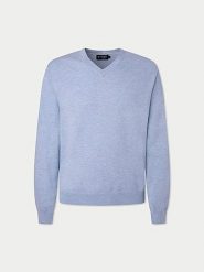 Hackett London Sweter w kolorze błękitnym rozmiar: 3XL. Niebieskie swetry nierozpinane Hackett London, xl, bez wzorów, bez kołnierzyka, bez ramiączek. Za 172.49 zł.