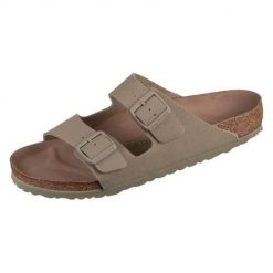 Klapki męskie Birkenstock Arizona Vegan. Brązowe klapki Birkenstock, z materiału. Za 505.90 zł.