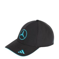 CZAPKA MERCEDES-AMG PETRONAS FORMULA 1 TEAM GEORGE RUSSELL. Czarne czapki z daszkiem Adidas, bez wzorów, z materiału. Za 239.00 zł.