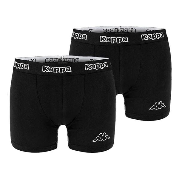 Bokserki Męskie Z Logo (zestaw 2 Sztuk). Czarne bokserki Kappa, m, bez wzorów. Za 59.99 zł.