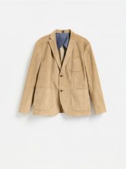 Sztruksowa marynarka - beżowy. Brązowe garnitury Reserved, l, bez wzorów, z bawełny. Za 359.99 zł.