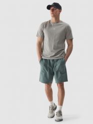 4F Spodenki dresowe męskie - oliwkowe XXL. Brązowe krótkie spodenki sportowe 4F, l, bez wzorów, z bawełny. W wyprzedaży za 59.99 zł.