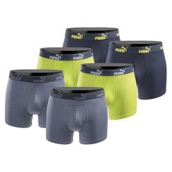 Bokserki majtki męskie Puma Boxershorts 6-pak bawełniane. Niebieskie bokserki Puma, m, bez wzorów, z bawełny. Za 179.00 zł.