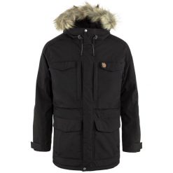 Kurtka zimowa męska Fjallraven Nuuk Parka. Czarne kurtki Fjällräven, na zimę, m, bez wzorów, z futra, z kapturem. Za 2,199.00 zł.