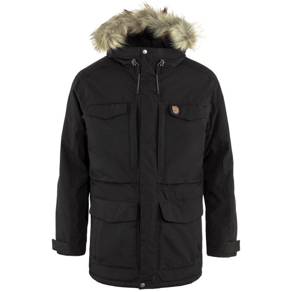 Kurtka zimowa męska Fjallraven Nuuk Parka. Czarne kurtki Fjällräven, na zimę, m, bez wzorów, z futra, z kapturem. Za 2,199.00 zł.