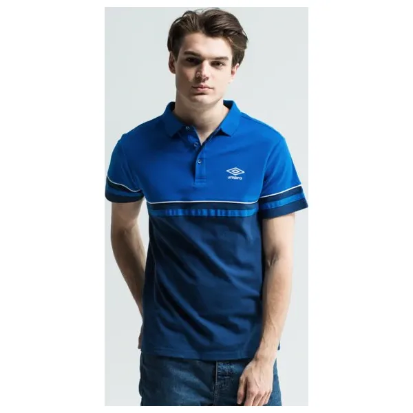 Umbro Polo Tengo , granatowy, rozmiar L. Niebieskie koszulki polo sportowe Umbro, l, bez wzorów, z bawełny, bez kołnierzyka, bez ramiączek. Za 79.99 zł.