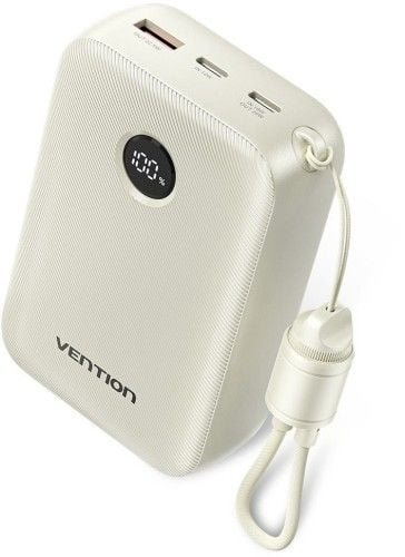 Powerbank Vention 20000mAh 2 x USB-C 1x USB-A z wyświetlaczem 22,5W beżowy. Brązowe powerbanki Vention. Za 113.99 zł.