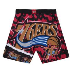 Szorty Philadelphia 76ers NBA Jumbotron 2.0 Sublimated. Czarne szorty Mitchell & Ness, bez wzorów, sportowe. Za 311.00 zł.