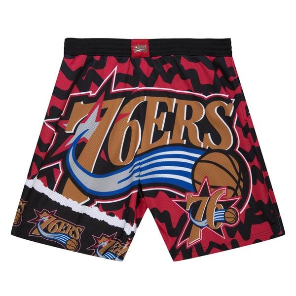 Szorty Philadelphia 76ers NBA Jumbotron 2.0 Sublimated. Czarne szorty Mitchell & Ness, bez wzorów, sportowe. Za 311.00 zł.