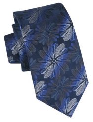 Klasyczny, Męski Krawat Alties - Granatowy w Duże Kwiaty. Niebieskie krawaty i muchy Alties, bez wzorów, z tkaniny. Za 49.00 zł.