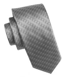 Elegancki i Modny Męski Krawat - Angelo di Monti - Srebrny, Drobny Wzór. Szare krawaty i muchy Angelo di Monti, bez wzorów, z tkaniny. Za 45.00 zł.