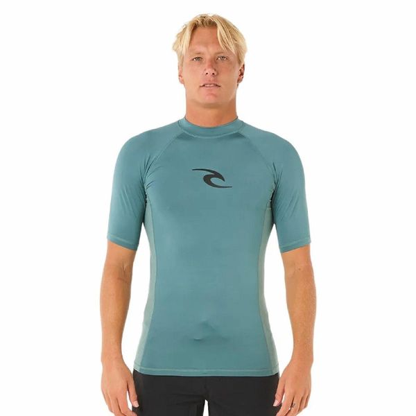 Koszulka do pływania męska Rip Curl Waves UPF Performance. Niebieskie odzież kąpielowa Rip Curl, m, bez wzorów, sportowe. Za 155.08 zł.