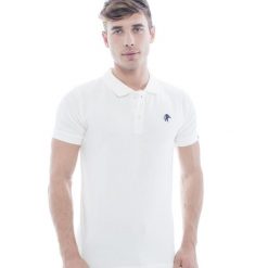 Leone 1947 Apparel Męska koszulka polo z krótkim rękawem. Białe koszulki polo LEONE 1947 APPAREL, m, bez wzorów, z bawełny, bez kołnierzyka, bez ramiączek, na fitness i siłownię. Za 63.11 zł.
