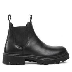 Sztyblety ECCO. Czarne botki sznurowane ecco, bez wzorów, bez obcasa, bez zapięcia. Za 829.99 zł.