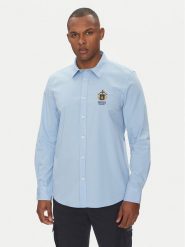 Aeronautica Militare Koszula 251CA1261CT3288 Błękitny Regular Fit. Niebieskie koszule Aeronautica Militare, l, bez wzorów, z bawełny, bez kołnierzyka, bez ramiączek. Za 529.99 zł.