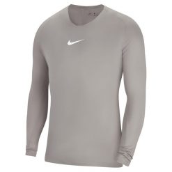 Koszulka piłkarska męska Nike Dry Park First Layer. Szare bluzki z długim rękawem Nike, m, bez wzorów, bez kołnierzyka, bez ramiączek. Za 99.99 zł.