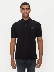 Hugo Polo Dereso_Gel 50528173 Czarny Regular Fit. Czarne koszulki polo Hugo, m, bez wzorów, z bawełny, bez kołnierzyka, bez ramiączek. Za 279.99 zł.