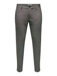 ONLY & SONS Spodnie chino "Mark" - Slim fit - w kolorze ciemnoszarym rozmiar: W30/L32. Szare eleganckie spodnie Only & Sons, l. Za 96.37 zł.