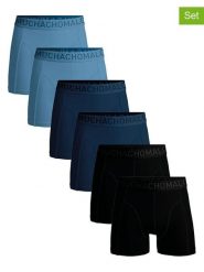 Muchachomalo Bokserki (6 par) w kolorze czarno-granatowo-błękitnym rozmiar: 7XL. Czarne bokserki MUCHACHOMALO, xl, bez wzorów. Za 195.99 zł.