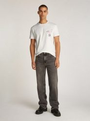 TOMMY JEANS Koszulka w kolorze białym rozmiar: S. Białe bezrękawniki Tommy Jeans, s, bez wzorów, z bawełny, bez kołnierzyka, bez ramiączek. Za 79.03 zł.