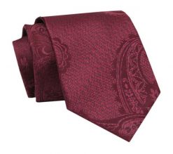 Elegancki, Klasyczny, Męski Krawat -ALTIES - Ciemnoczerwony, Duży Wzór. Czerwone krawaty i muchy Alties, bez wzorów, z tkaniny. Za 49.00 zł.