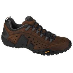 Buty trekkingowe Merrell Intercept J598633 brązowe. Brązowe trekkingi bez wzorów, z okrągłym noskiem, bez zapięcia. Za 826.66 zł.