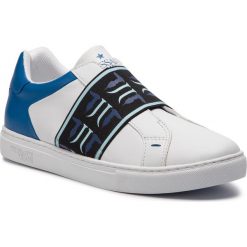 Sneakersy TRUSSARDI JEANS - 77A00141 U005. Białe buty sportowe casual TRUSSARDI JEANS, bez wzorów, z jeansu, bez zapięcia. W wyprzedaży za 319.00 zł.
