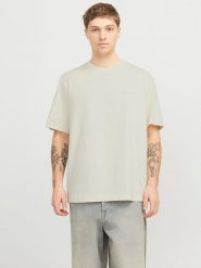 Jack & Jones Koszulka w kolorze kremowym rozmiar: XL. Brązowe bezrękawniki Jack & Jones, xl, bez wzorów, z bawełny, bez kołnierzyka, bez ramiączek. Za 66.00 zł.