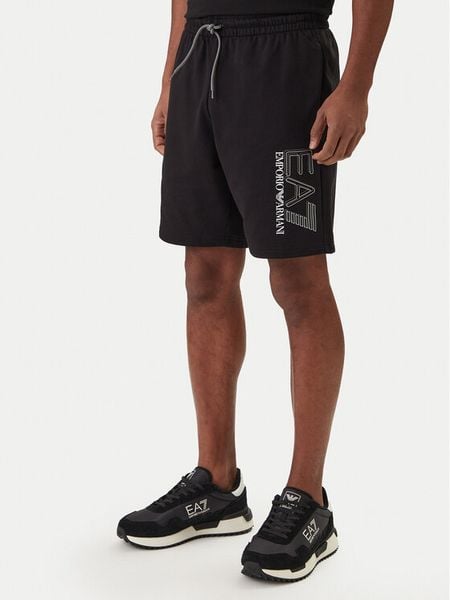 EA7 Emporio Armani Szorty sportowe 7M001315 AF13512 Czarny Regular Fit. Czarne krótkie spodenki sportowe EA7 Emporio Armani, m, bez wzorów, z bawełny. Za 279.99 zł.