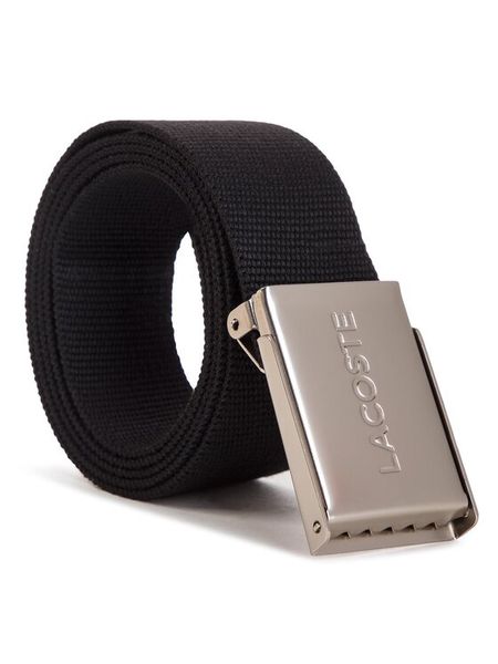 Lacoste Pasek Męski RC2012 Czarny. Czarne paski LACOSTE, bez wzorów, z materiału. Za 209.99 zł.