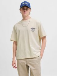 Jack & Jones Koszulka "Jormorrebro" w kolorze beżowym rozmiar: S. Brązowe bezrękawniki Jack & Jones, s, bez wzorów, z bawełny, bez kołnierzyka, bez ramiączek. Za 52.79 zł.