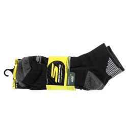 Skarpetki sportowe męskie 3pk Mens 1/2 Terry Qtr Crew Socks. Czarne skarpetki sportowe Skechers, bez wzorów, z materiału. Za 59.99 zł.