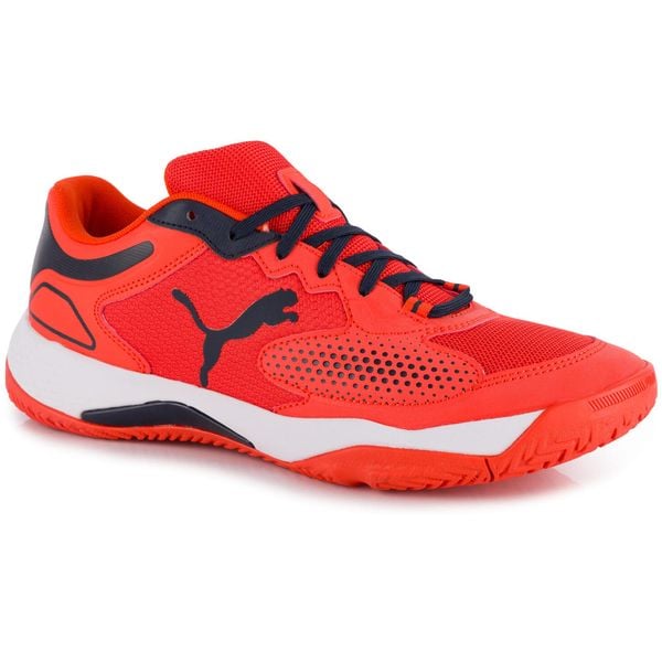 Buty męskie sportowe sneakersy do padla czerwone PUMA SOLARCOURT RCT. Czerwone buty sportowe casual Puma, bez wzorów, bez zapięcia. Za 225.00 zł.